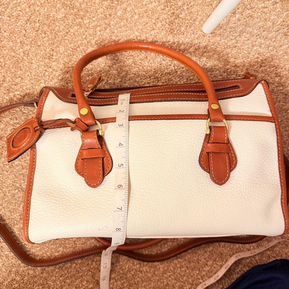 VTG 80s Liz Claiborne White Pebbled Leather Bag Shoulder Purse Y2K Crossbody - Picture 10 of 12